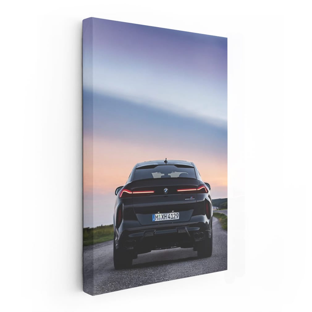 Black Bmw X6m Back Side Sunse Wall Art