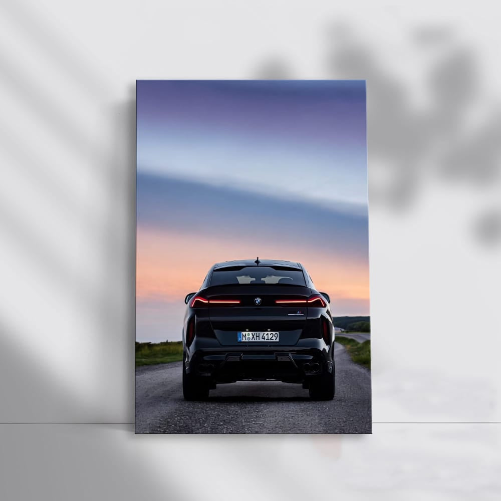 Sunset View of Black BMW X6M Rear - Power Meets Luxury