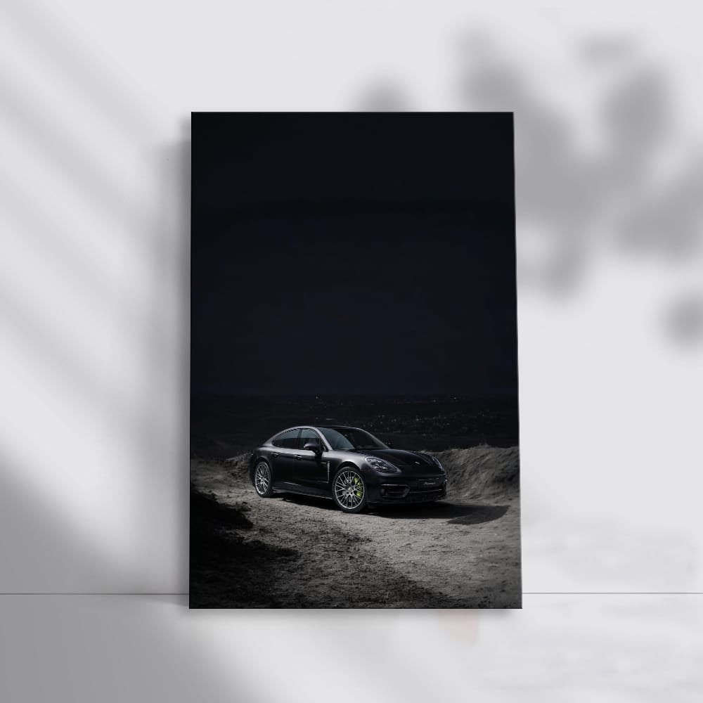 Black Night Porsche Panamer Wall Art