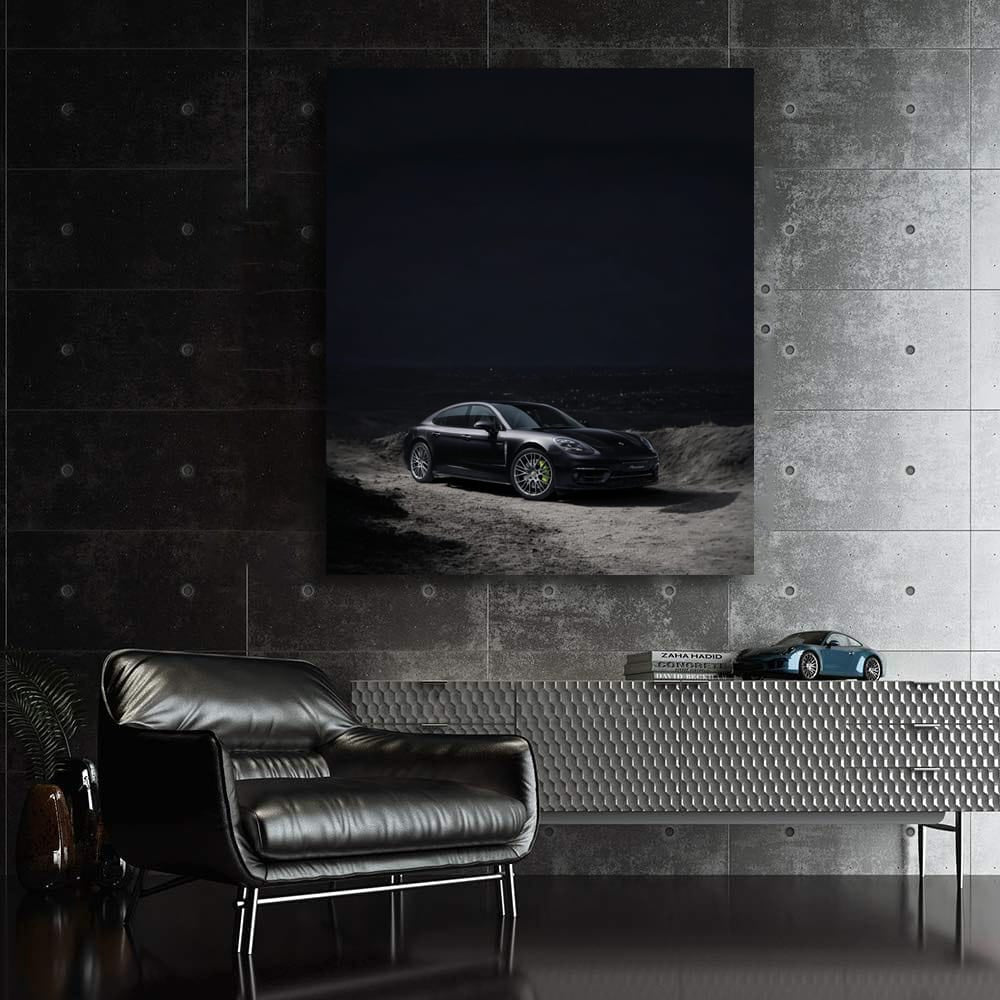 Black Night Porsche Panamer Wall Art