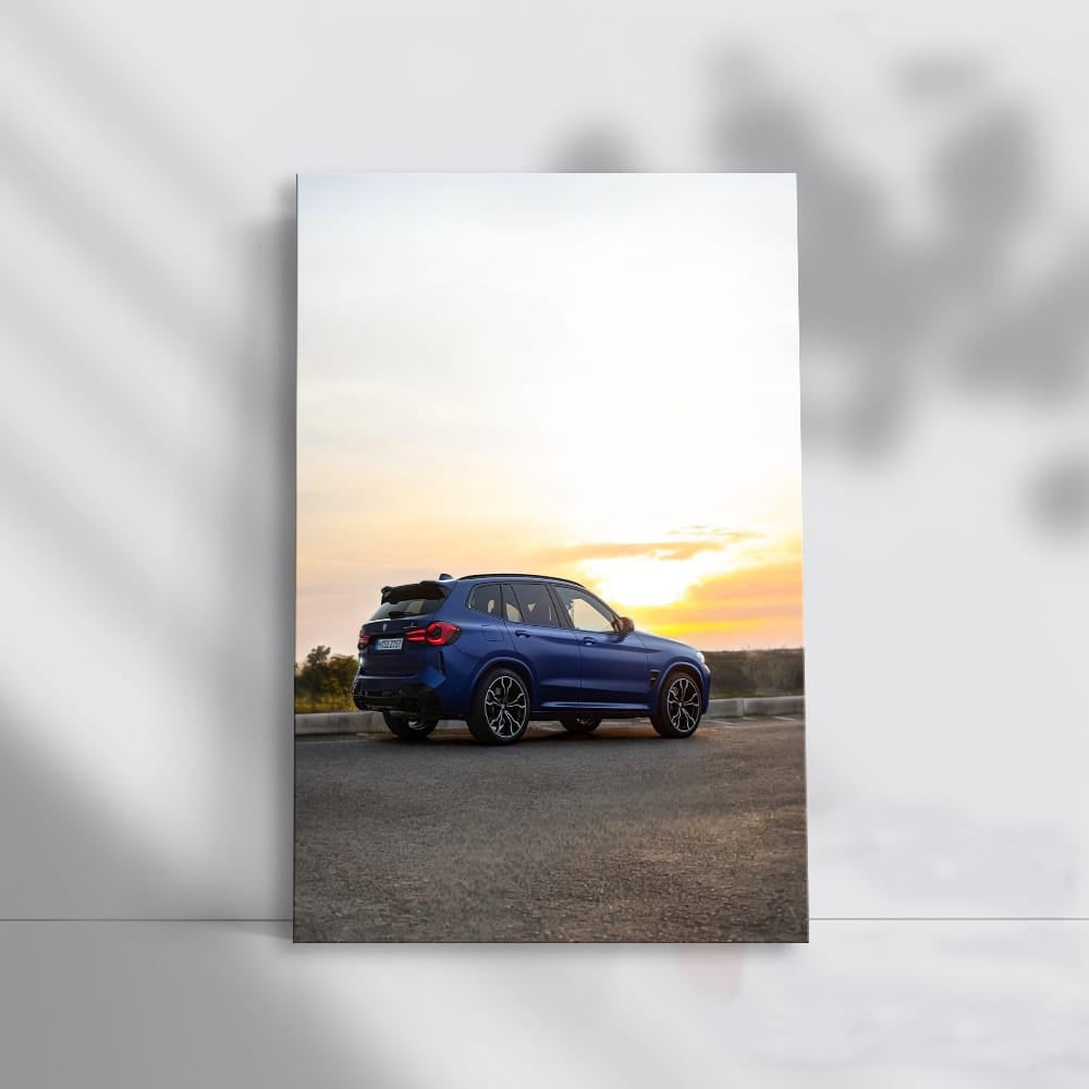 Blue BMW X3 M Sunset