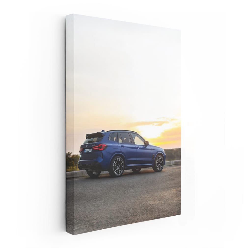 Blue BMW X3 M Sunset