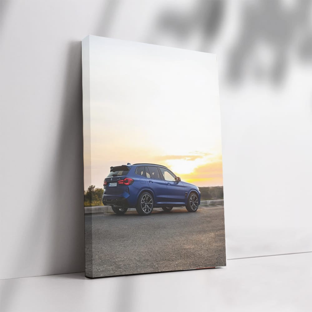 Blue BMW X3 M Sunset