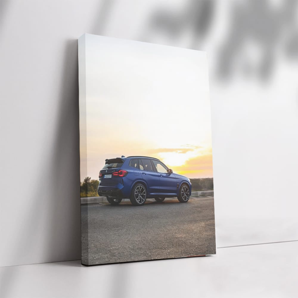 Blue BMW X3 M Sunset - Power and Elegance Captured