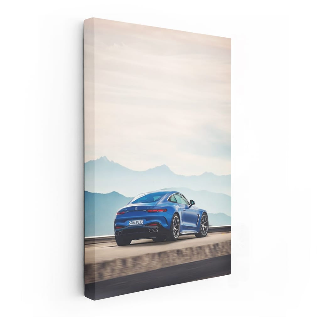 Blue Mercedes Gt 63 In Mountain Wall Art