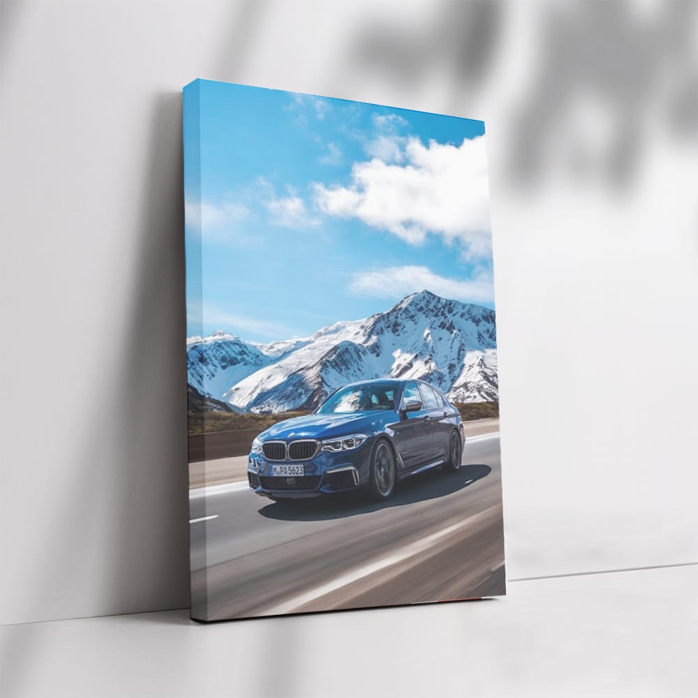 Blue BMW M550i Pre-Restyling in Mountains - Power Meets Elegance