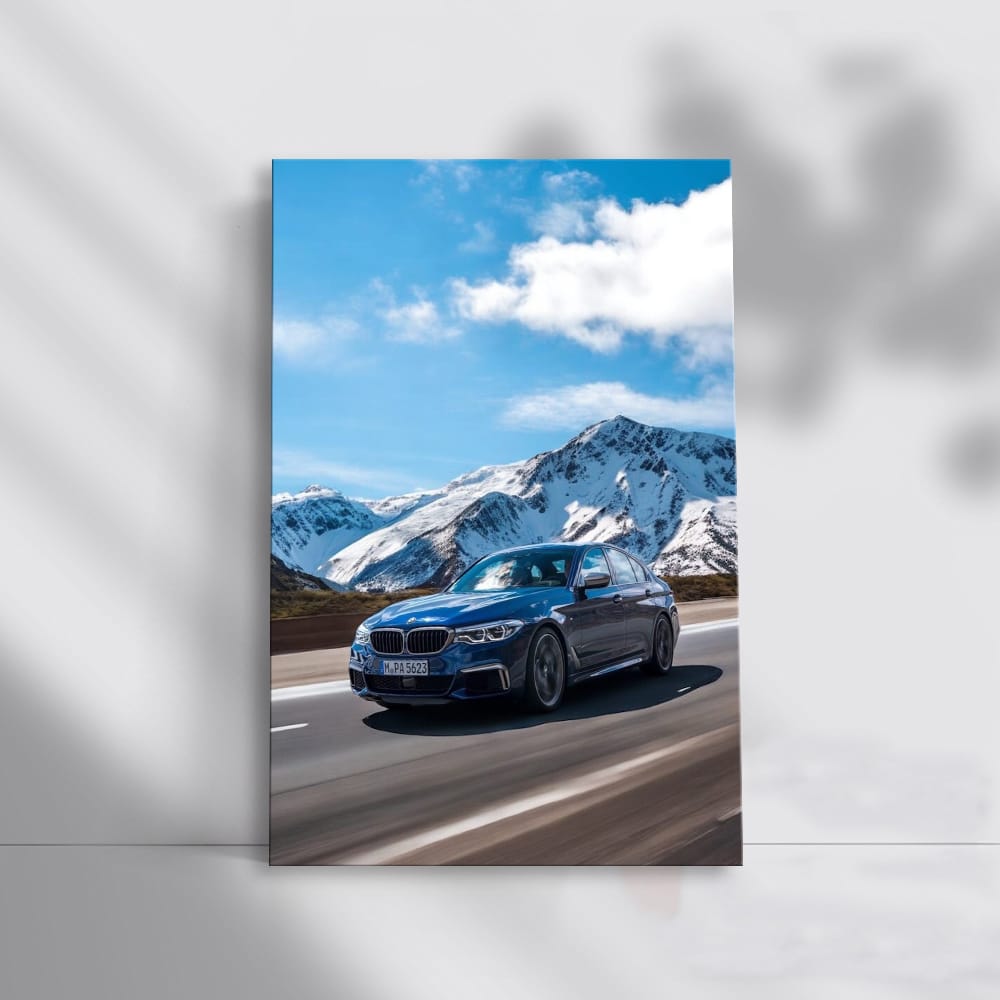 Blue BMW M550i Pre-Restyling in Mountains - Power Meets Elegance
