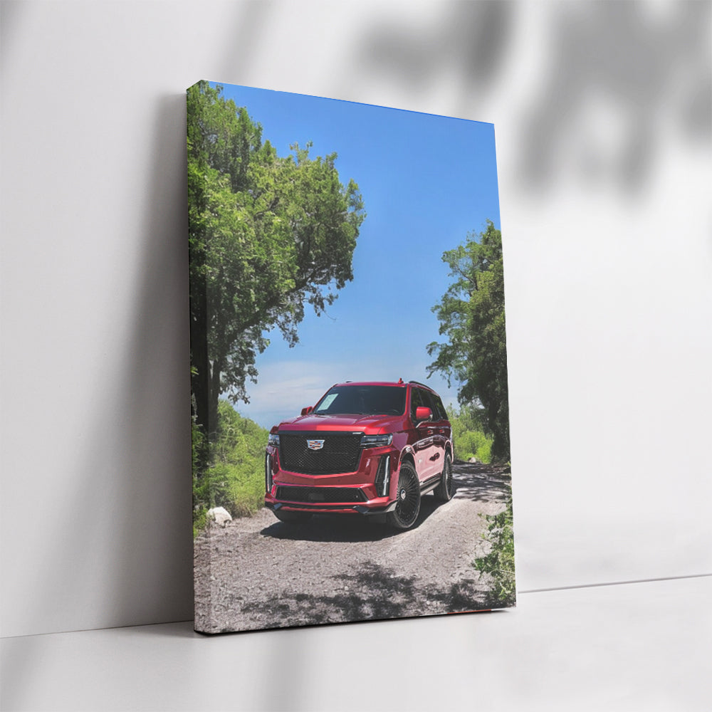 Bold Red Cadillac Escalade V-Series: Power Meets Nature
