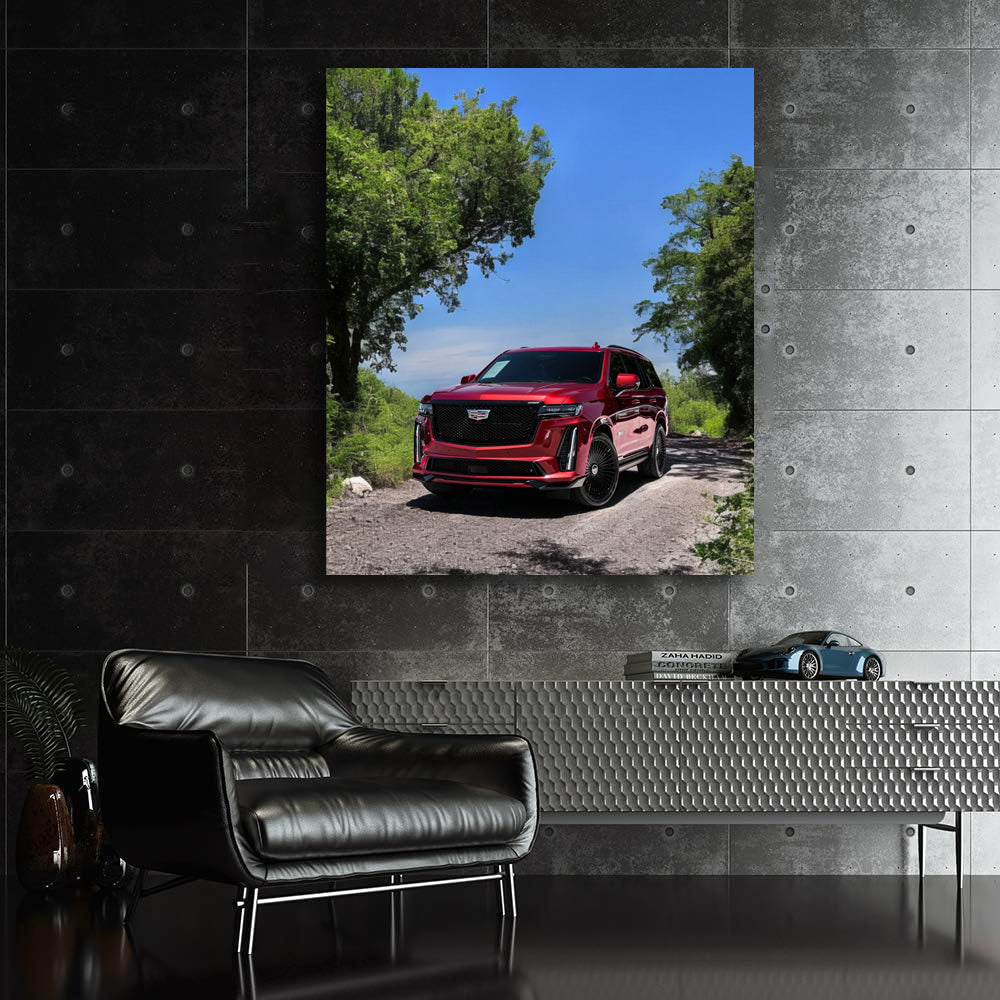 Bold Red Cadillac Escalade V-Series: Power Meets Nature