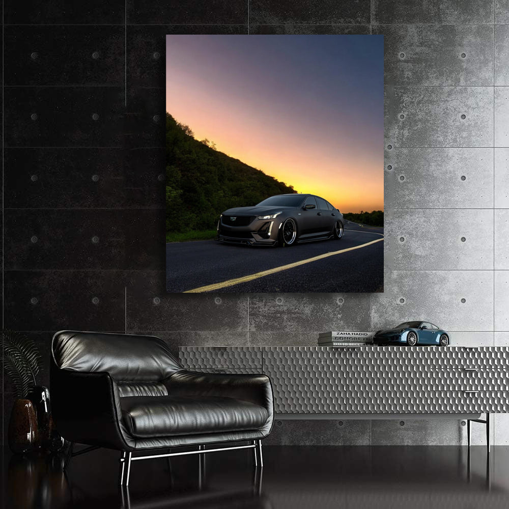 Sunset View of Cadillac CT5-V - Elegance and Power