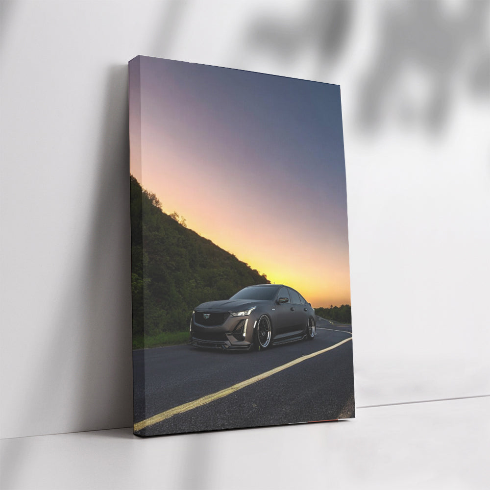 Sunset View of Cadillac CT5-V - Elegance and Power