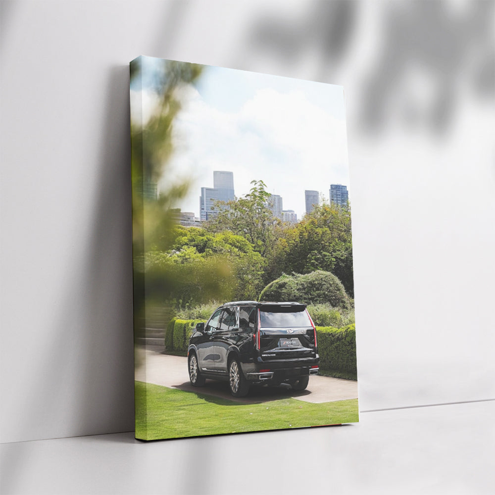 Cadillac Escalade with Urban Skyline - Bold Elegance