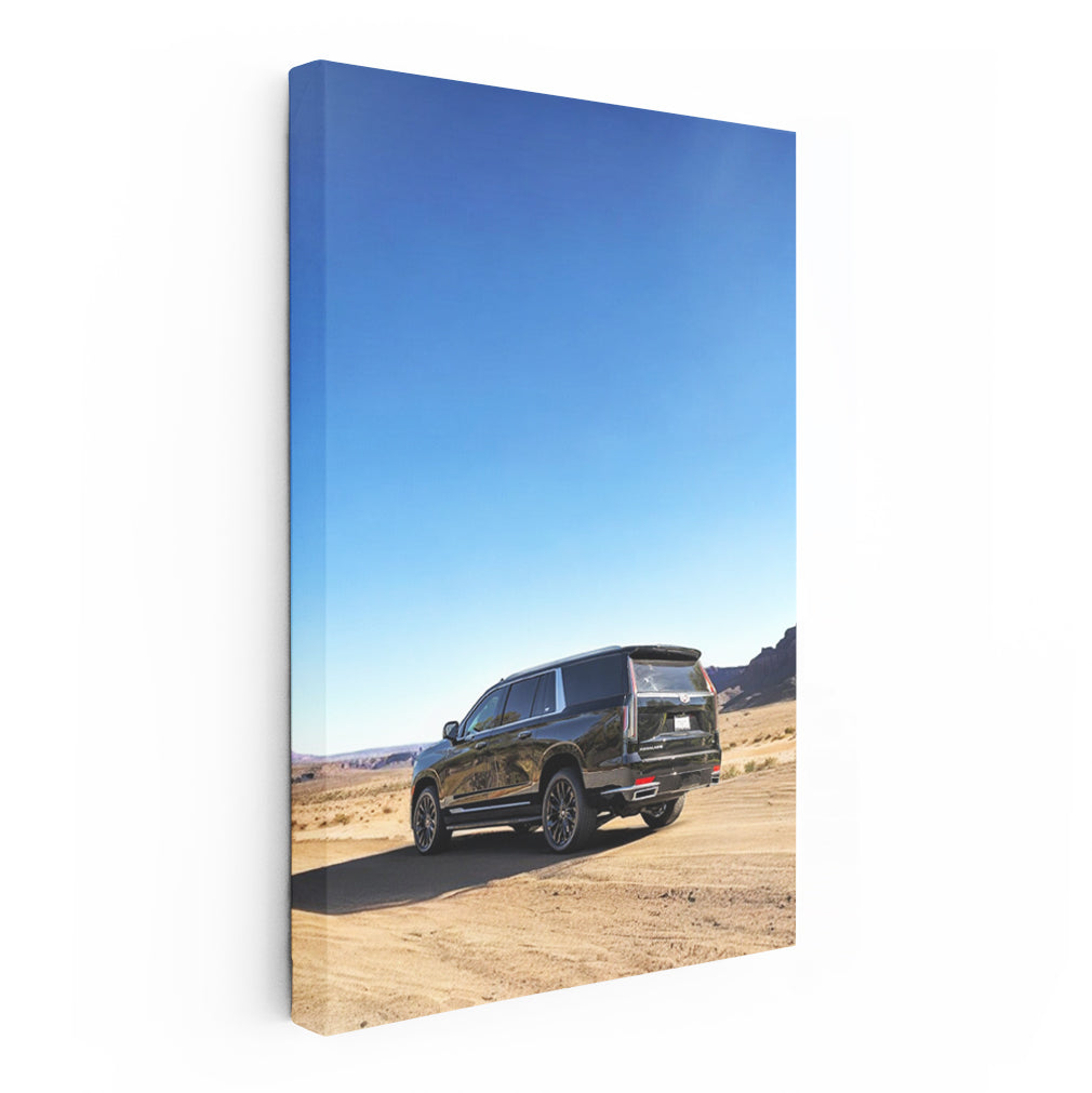 Black Cadillac in Mountain Scenery - Majestic Elegance