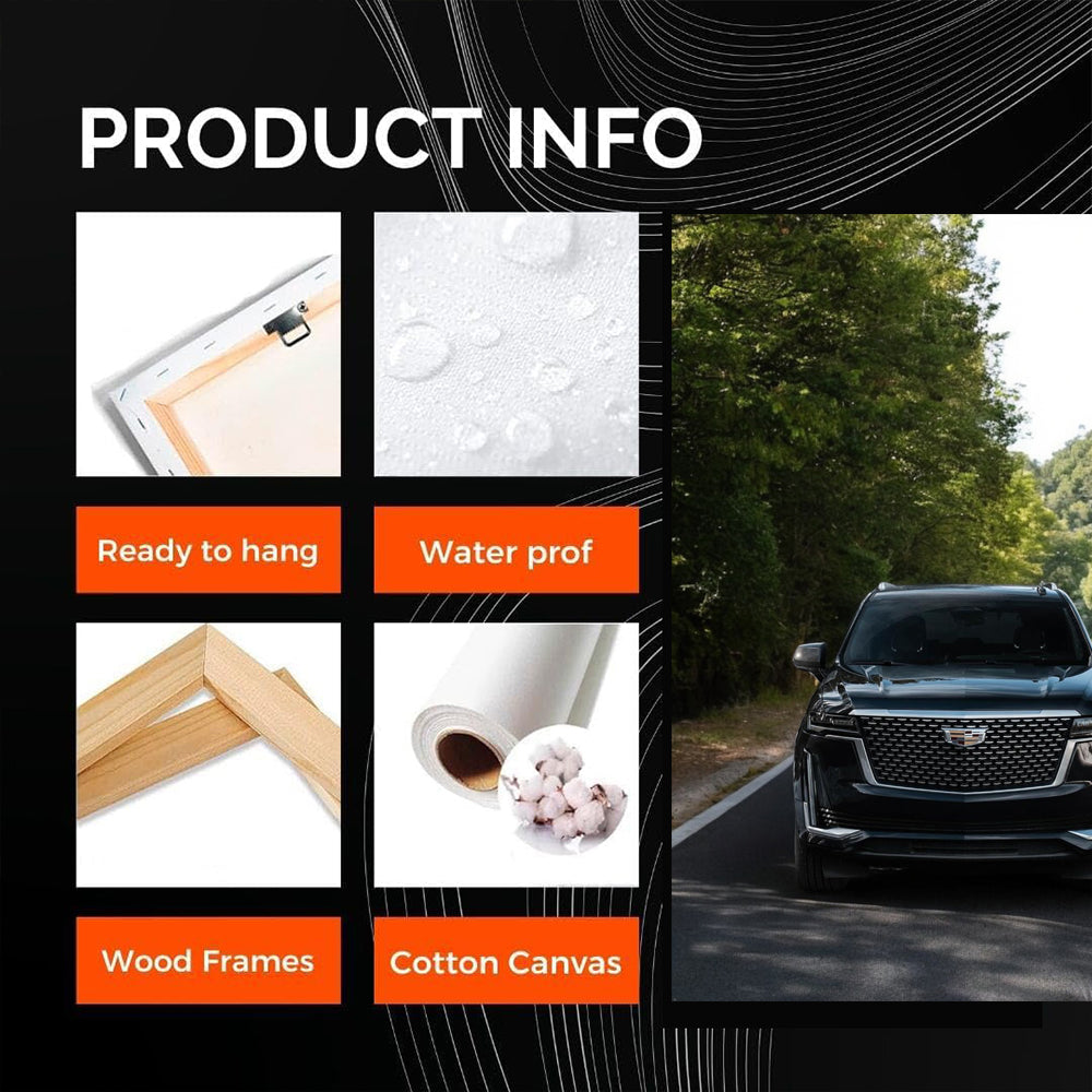 Sleek Black Cadillac Cruising Highway - Elegance in Motion
