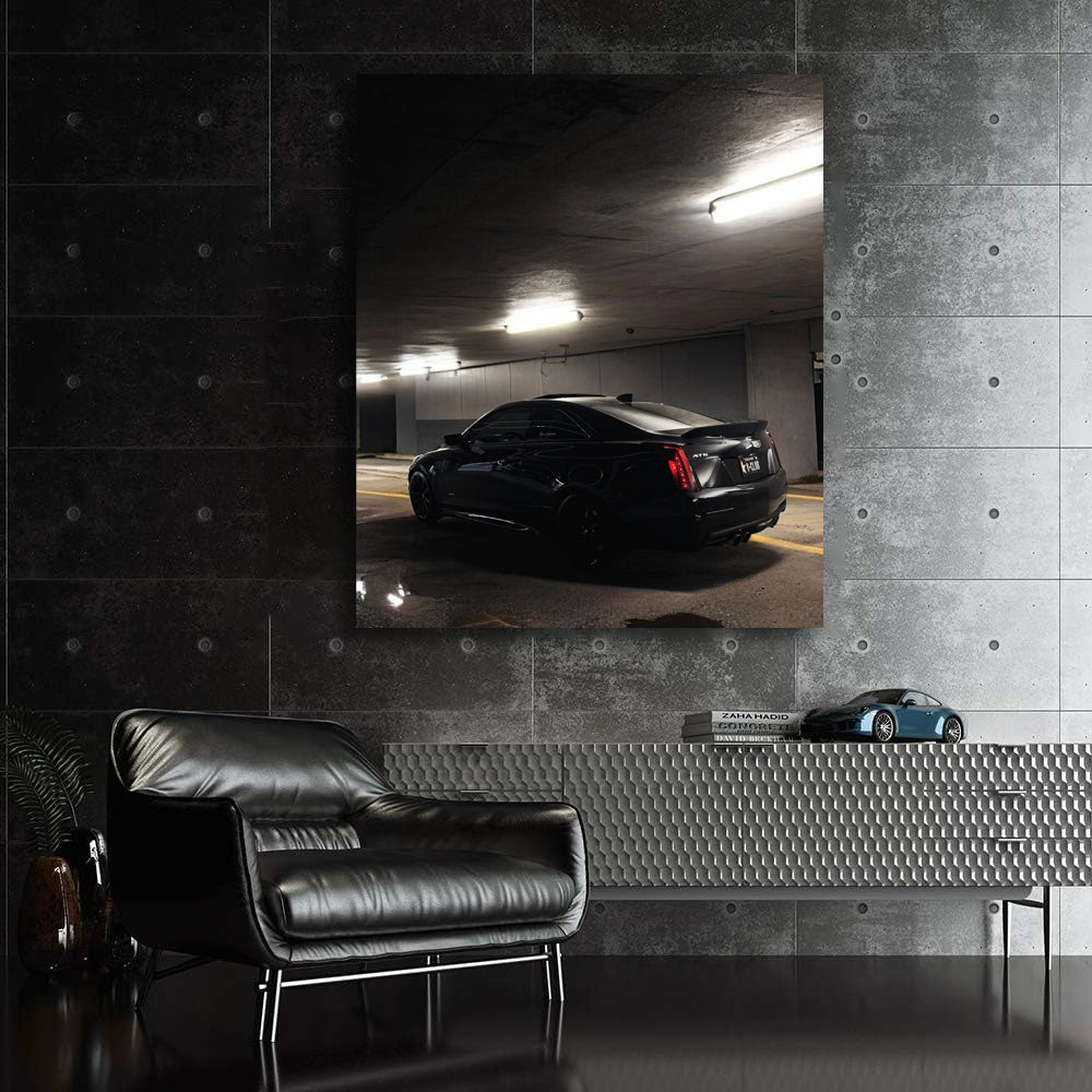 Black Cadillac in Underground Parking - Elegance Redefined