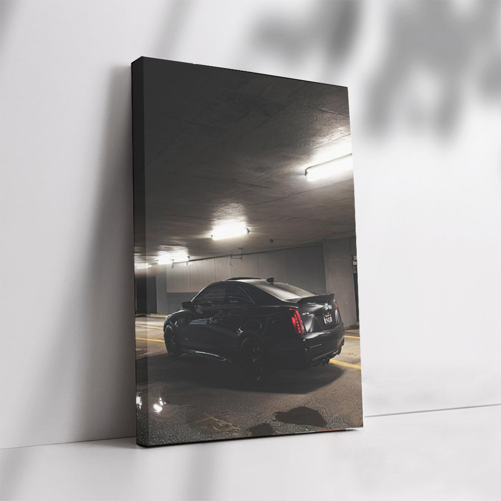 Black Cadillac in Underground Parking - Elegance Redefined