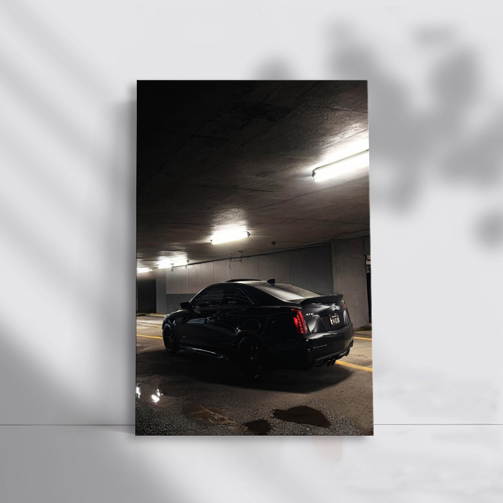 Black Cadillac in Underground Parking - Elegance Redefined