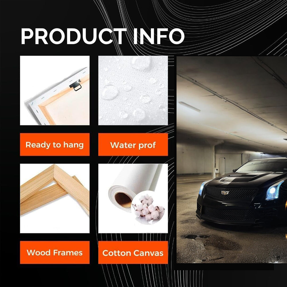 Cadillac Black in Underground Parking - Sleek and Mysterious
