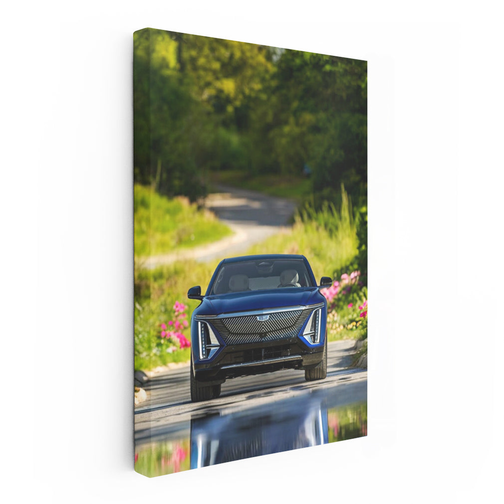 Blue Cadillac in Park - Iconic Style and Grace