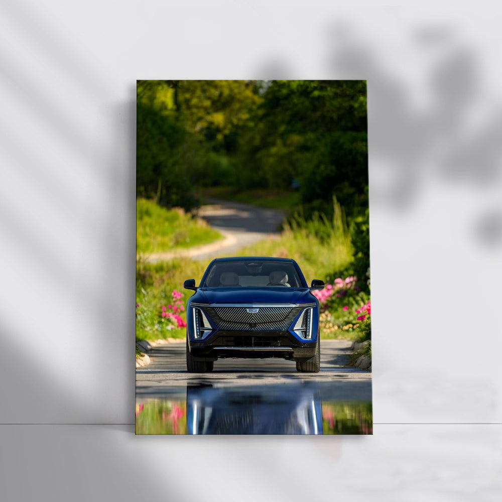 Blue Cadillac in Park - Iconic Style and Grace