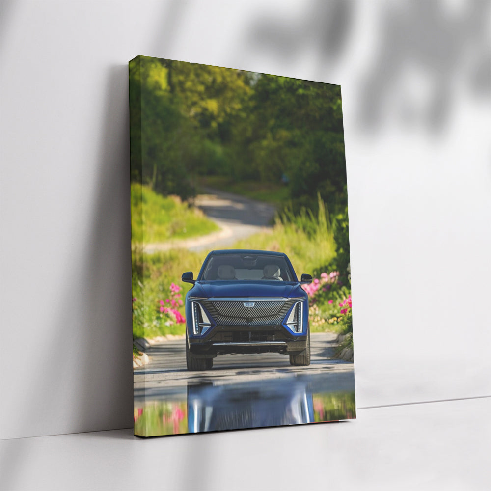 Blue Cadillac in Park - Iconic Style and Grace