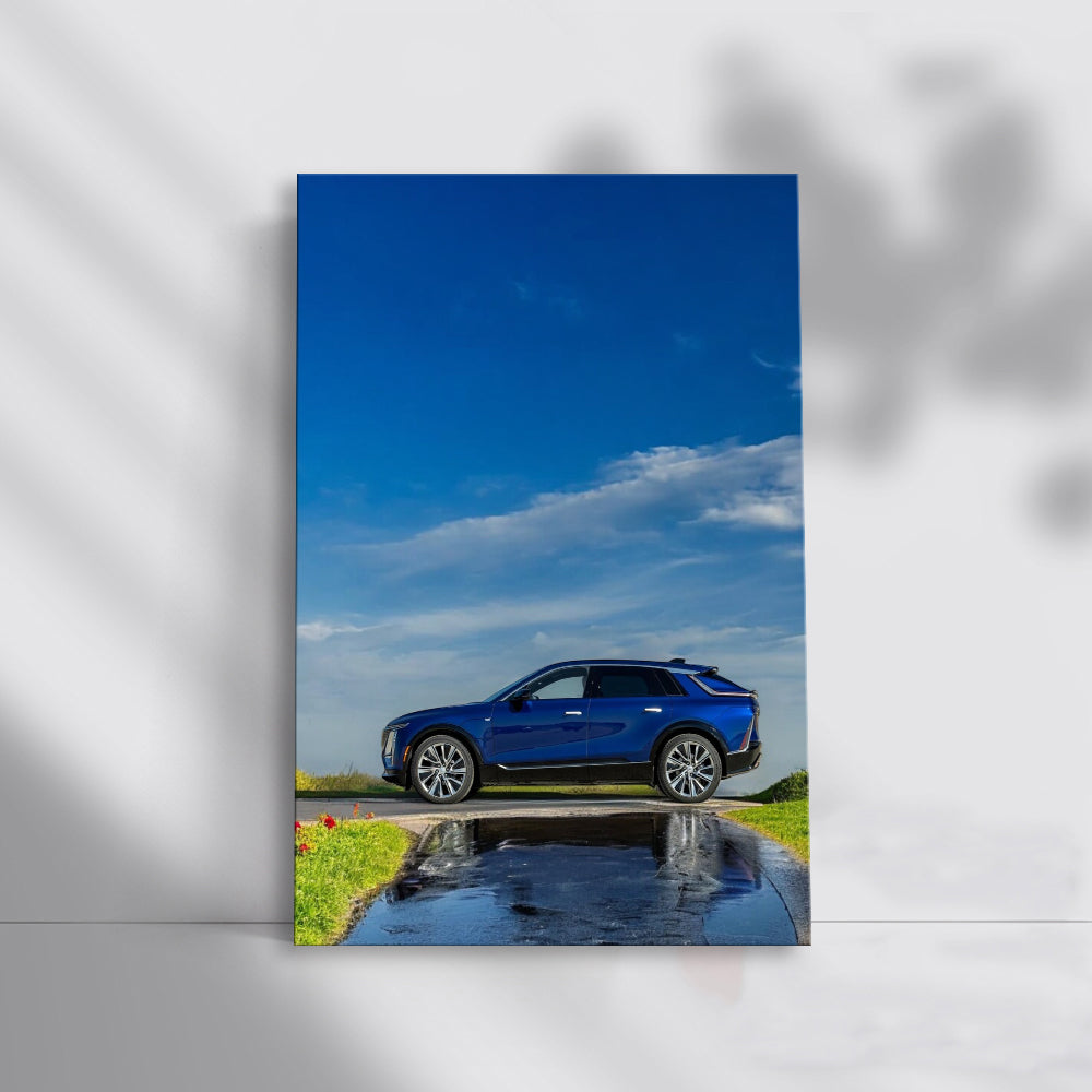 Classic Blue Cadillac Elegance in Park - Timeless Beauty