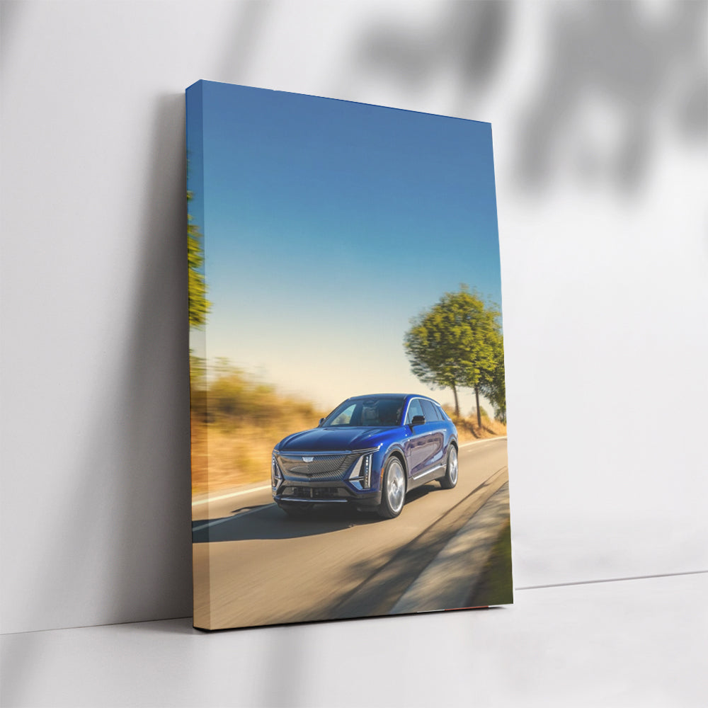 Cadillac Navigates Forest - Sleek and Adventurous Drive
