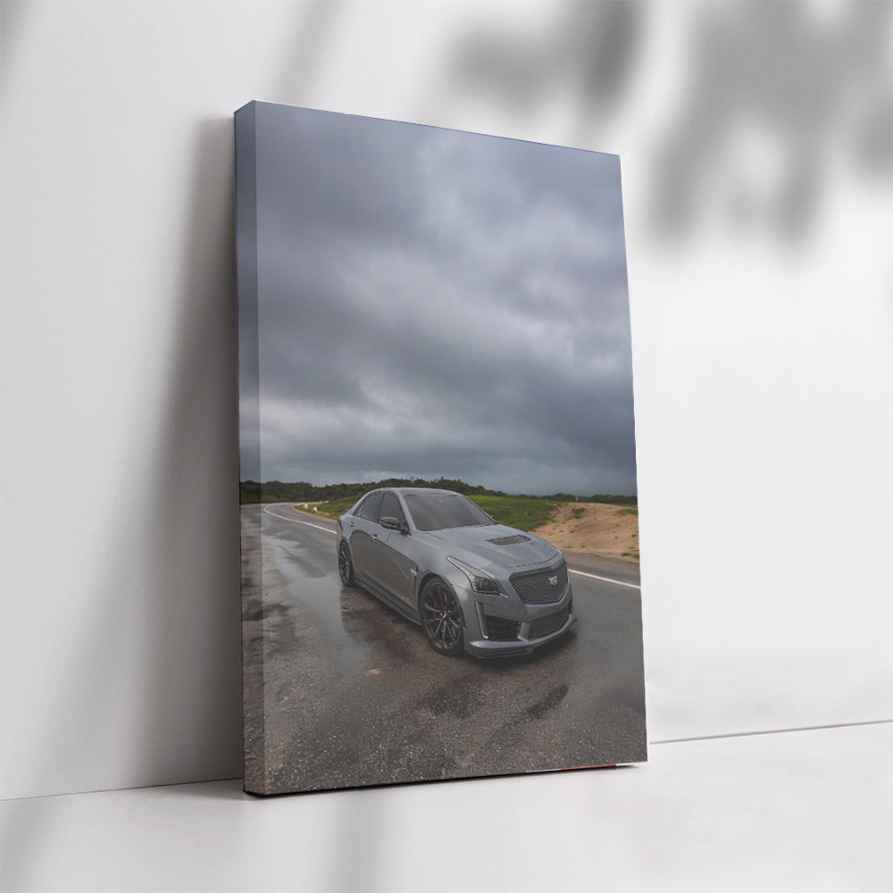 Cadillac in Cloudy Grey Weather - Icon of Elegance
