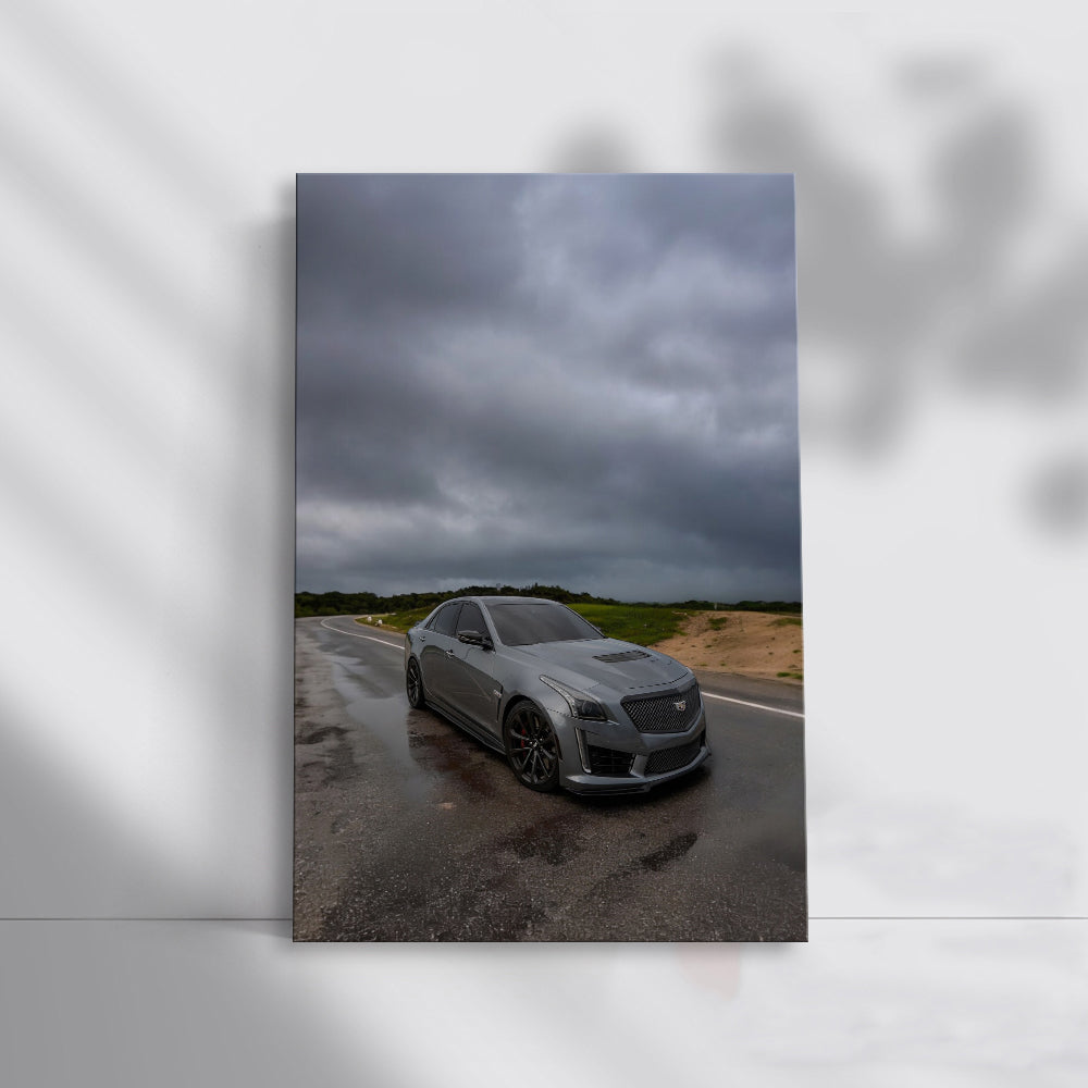 Cadillac in Cloudy Grey Weather - Icon of Elegance