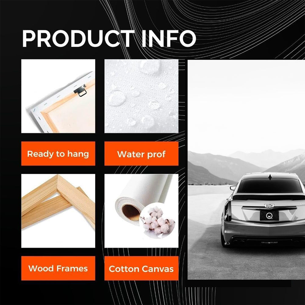 Monochrome Cadillac - Sleek Elegance in Classic Design