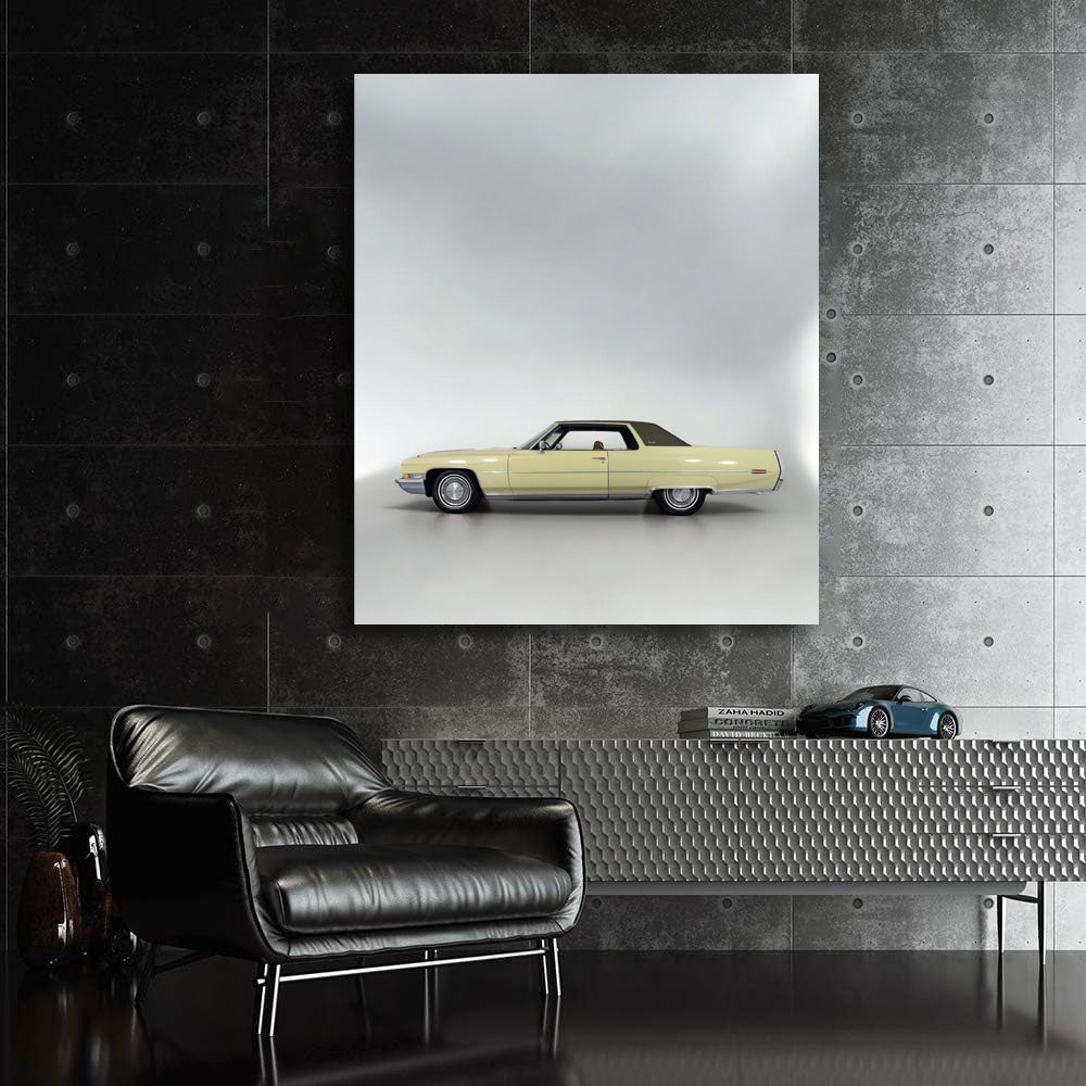 Vintage Yellow Cadillac - Classic Elegance on Wheels