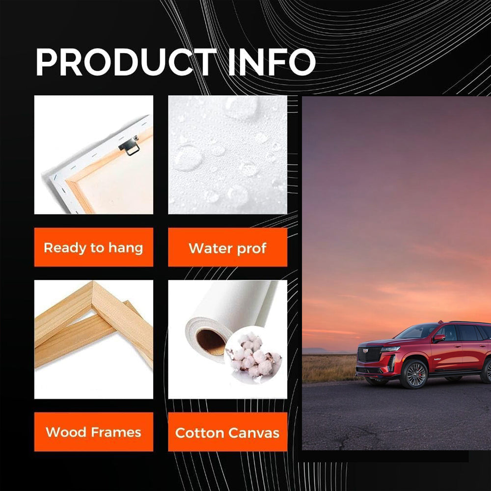 Sunset Crimson Cadillac - Luxurious Elegance in Motion