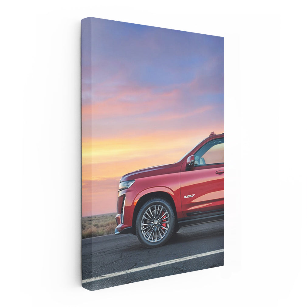 Sunset Red Cadillac - Iconic Elegance and Style