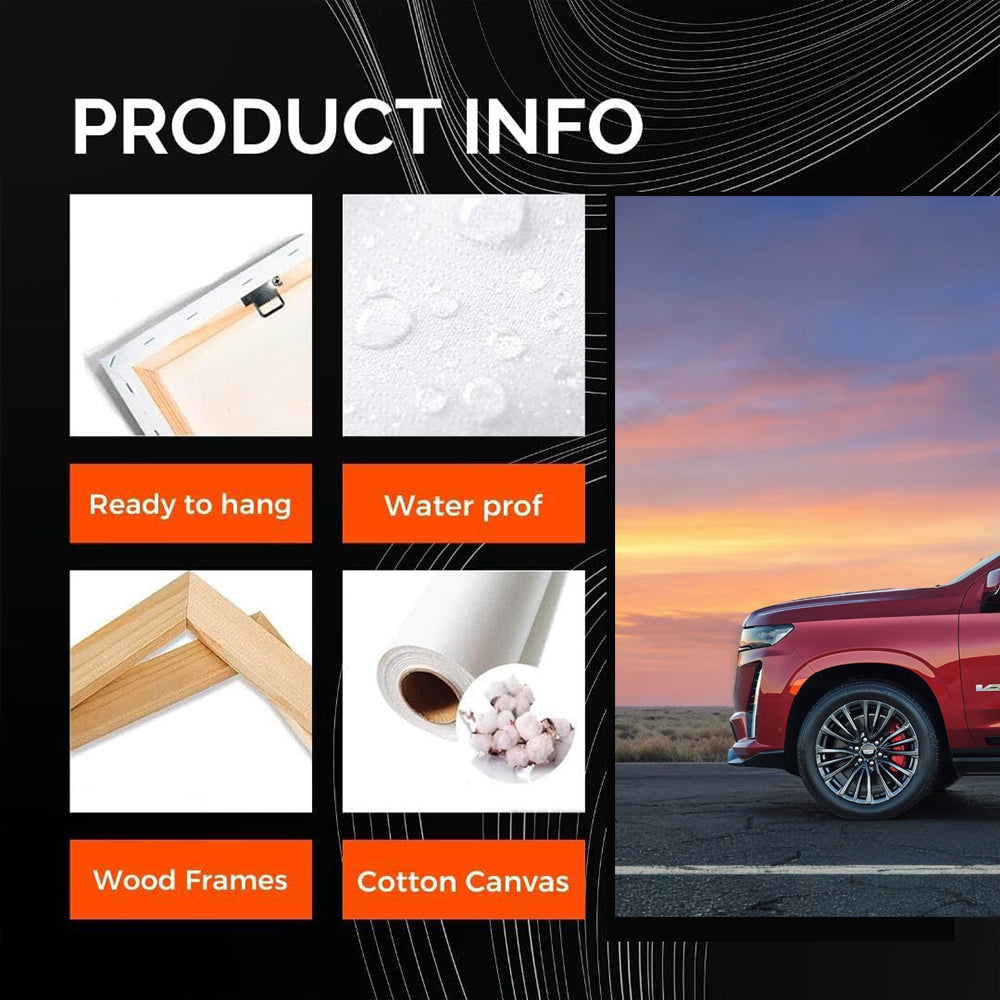 Sunset Red Cadillac - Iconic Elegance and Style