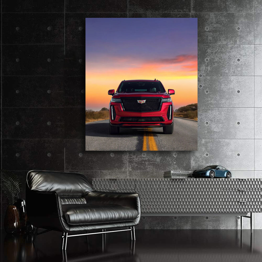 Sunset Glow on Cadillac Red - Timeless Elegance