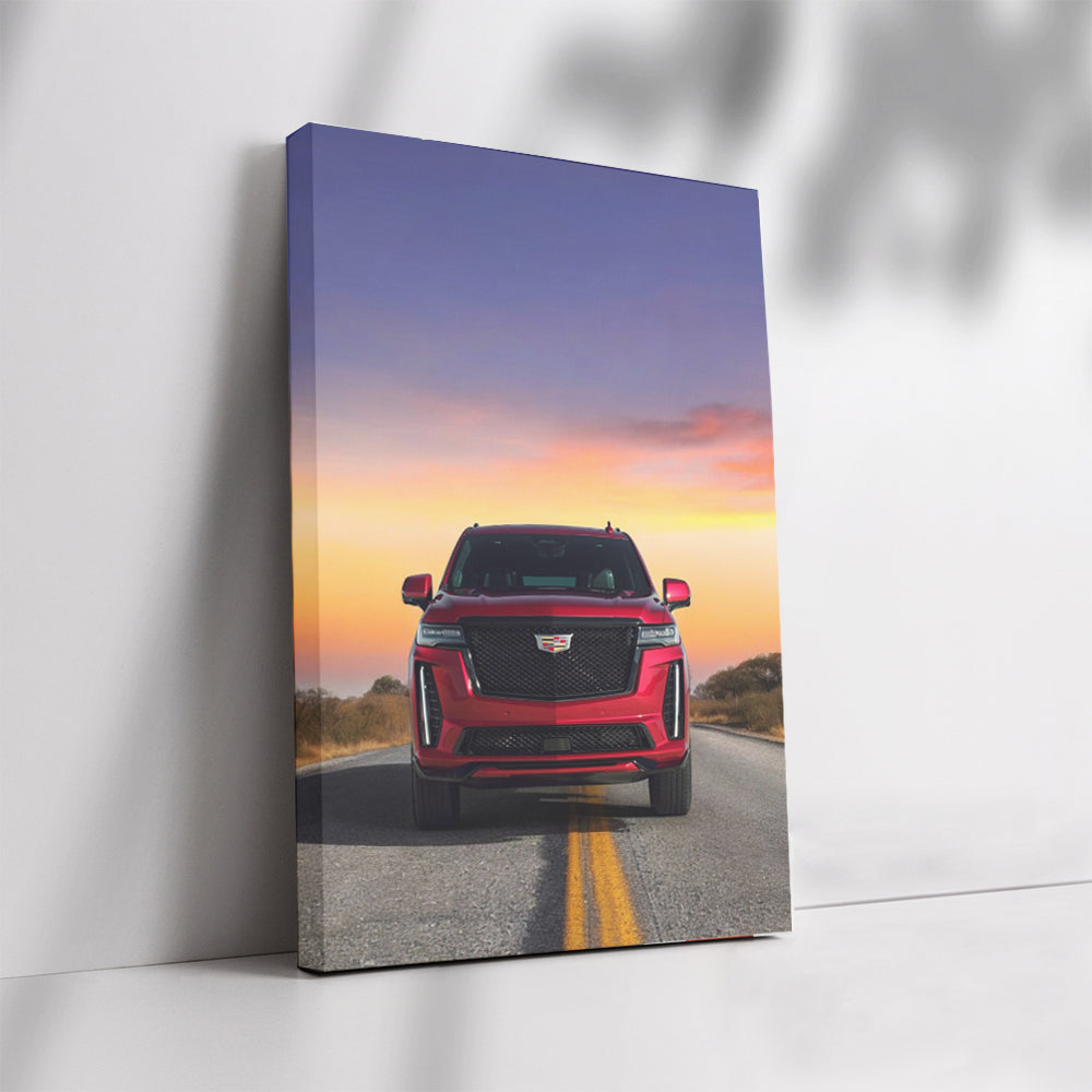 Sunset Glow on Cadillac Red - Timeless Elegance
