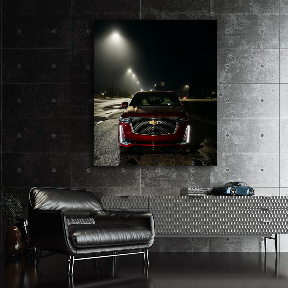 Night City Cadillac in Red - Sleek and Stylish Ride