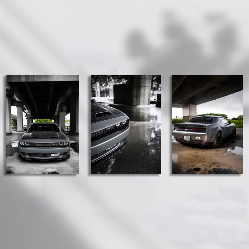 Dodge Challenger Hellcat Under The Bridge Set of 3