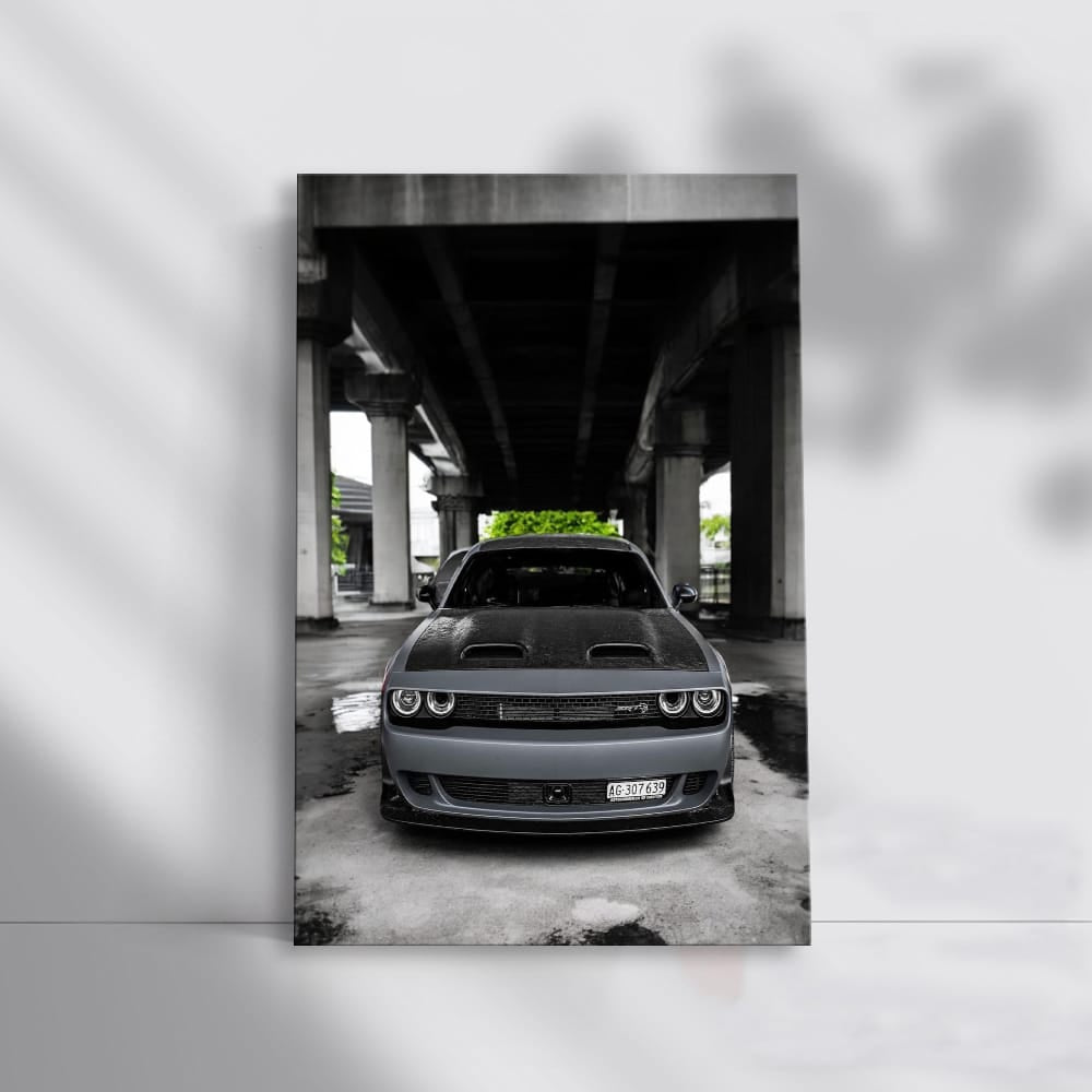 Challenger Hellcat Roars Under Bridge - Power Unleashed