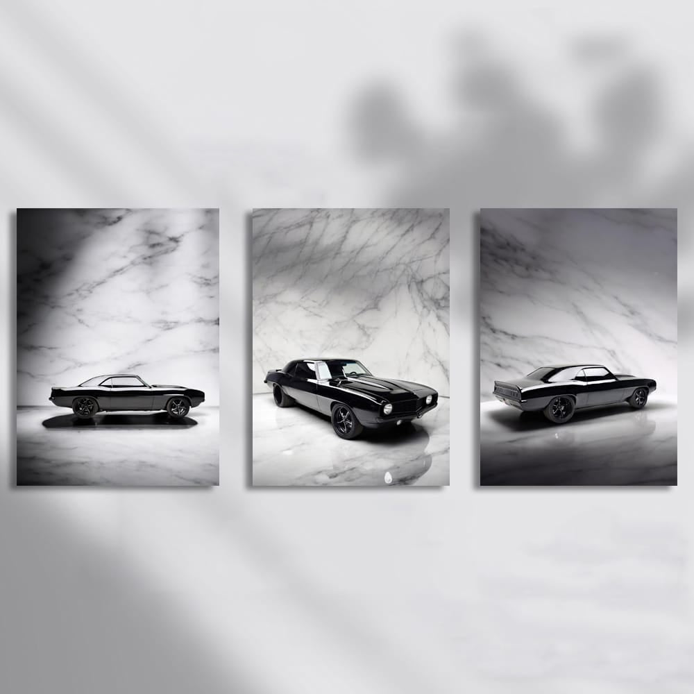 Chevrolet Camaro Black Marble Set of 3