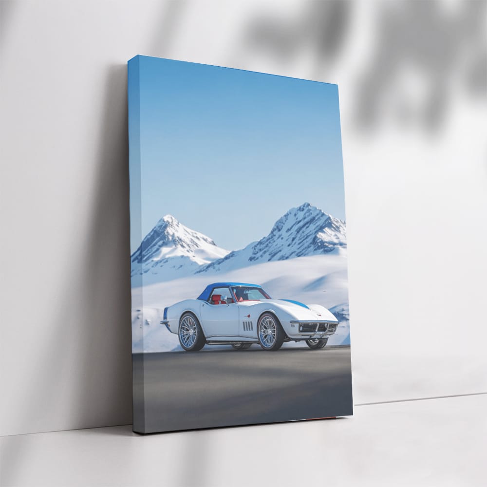 Chevrolet Corvette in Snowy Mountains - Power and Elegance