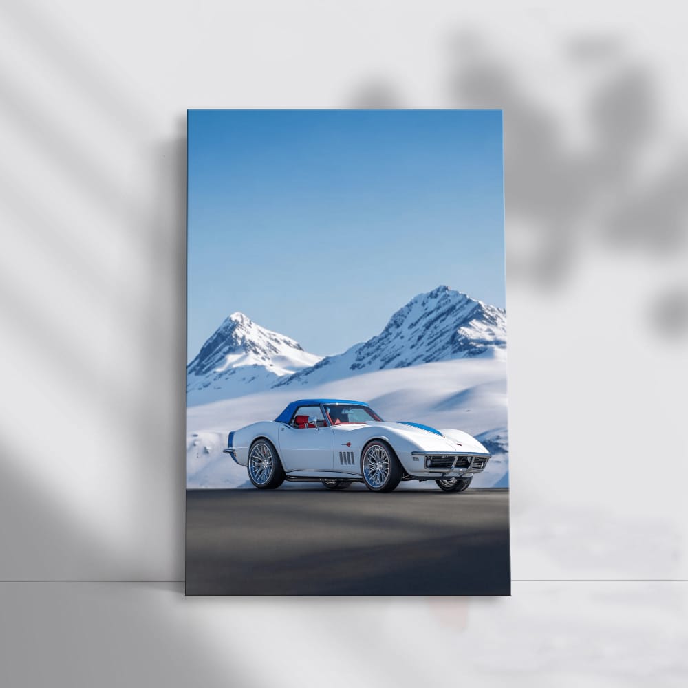 Chevrolet Corvette in Snowy Mountains - Power and Elegance