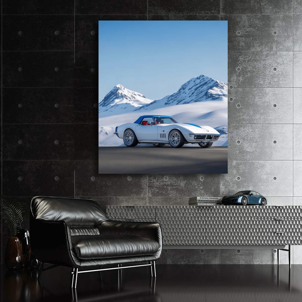 Chevrolet Corvette in Snowy Mountains - Power and Elegance