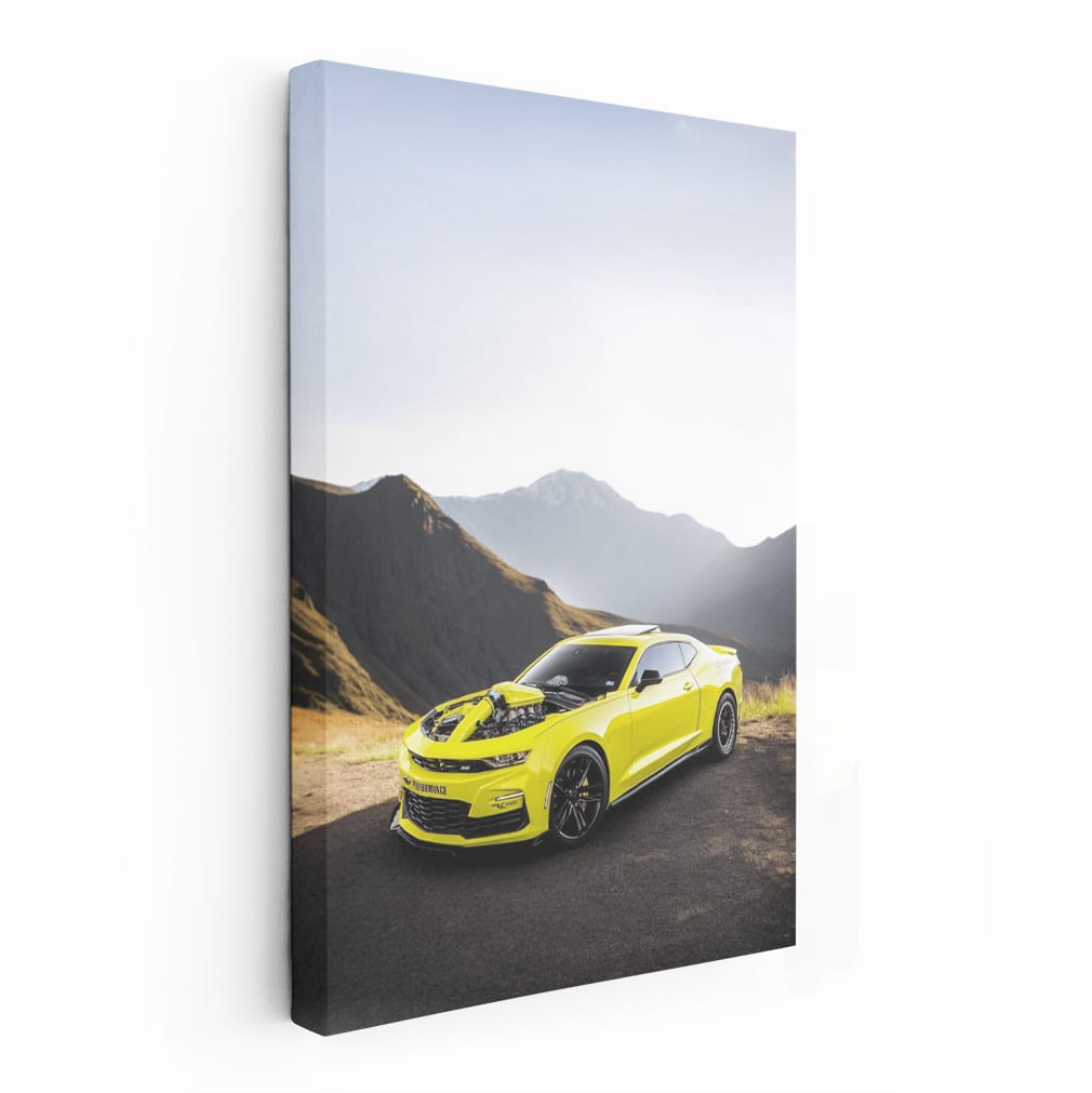 Yellow Chevrolet in Mountain Scenery - Adventurous Ride
