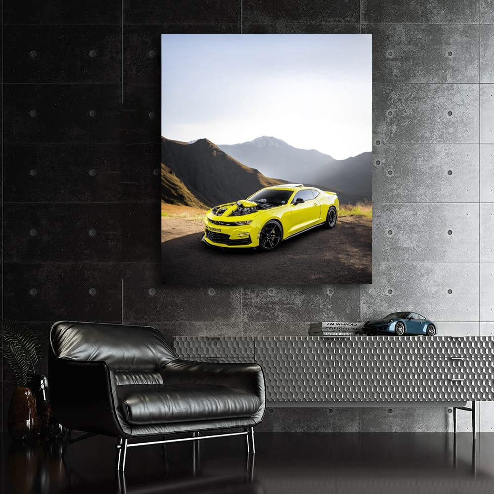 Yellow Chevrolet in Mountain Scenery - Adventurous Ride