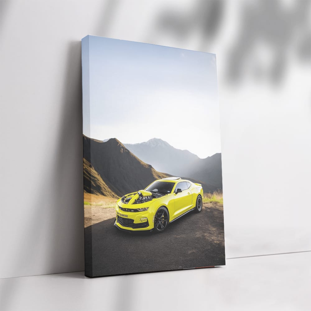 Yellow Chevrolet in Mountain Scenery - Adventurous Ride