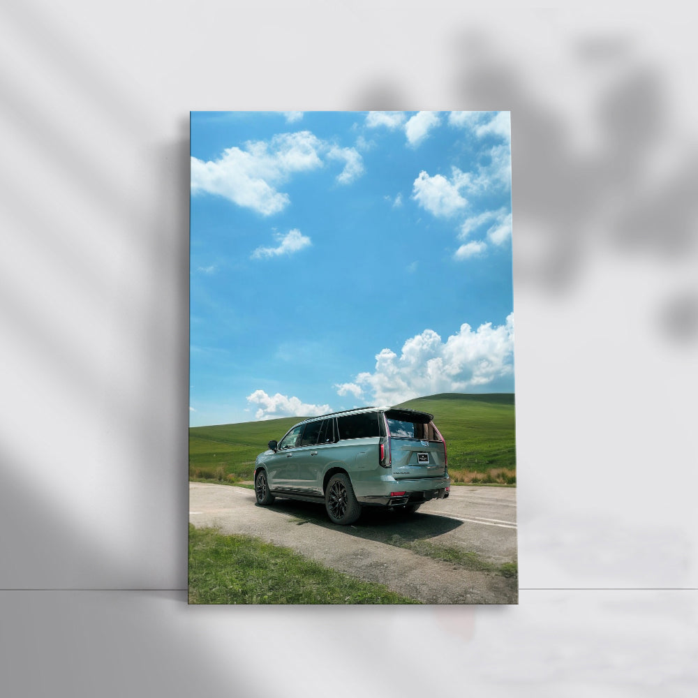 Emerald Cadillac Escalade in Nature: Luxurious and Sporty Adventure