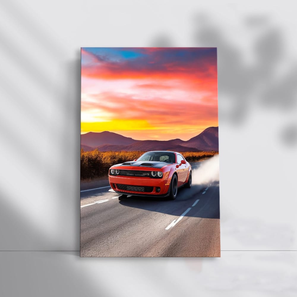 Dodge Challenger Cruising - Iconic Muscle Car on Road