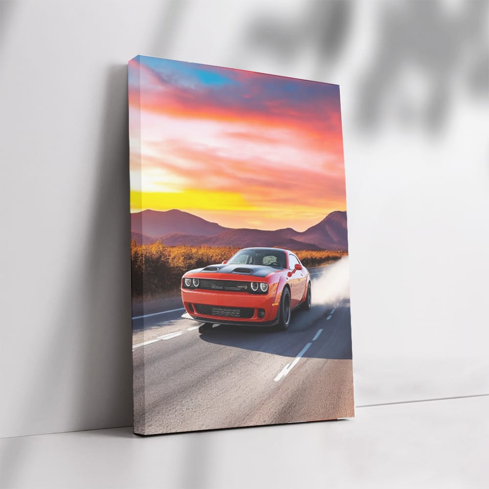 Dodge Challenger Cruising - Iconic Muscle Car on Road