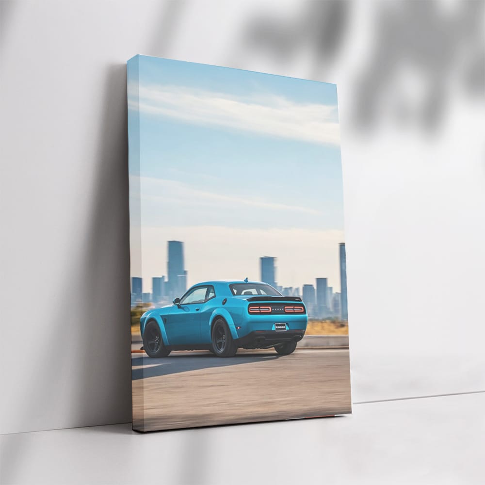 Urban Skyline Highlights Dodge Challenger - Power and Presence